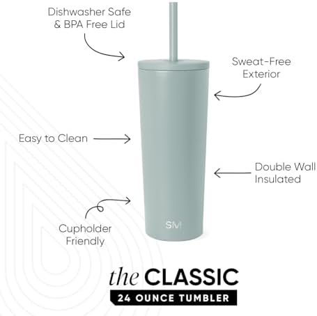 Simple Modern Iced Coffee Tumbler, Insulated | 24oz | Green