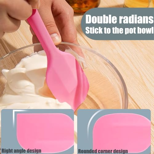 8 Pieces Silicone Spatulas,8.5 inch Non-stick with Stainless Steel