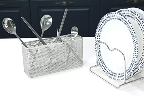 LENITH Kitchen Utensil Chopsticks Perforated Holder with Hooks - 304
