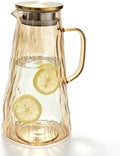 1.8L Amber Glass Pitcher with Lid – Bark Texture Design, Borosilicate