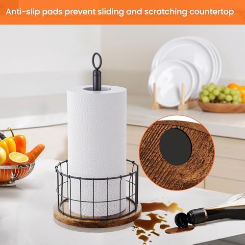 Homode Countertop Paper Towel Holder Stand, Rustic Brown