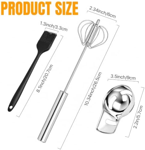 Stainless Steel Egg White Separator Semi-Automatic Whisk Set with