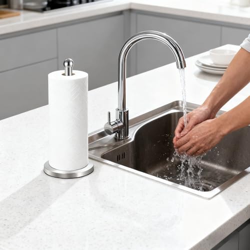 DAWNER Countertop Paper Towel Holder, Brushed Nickel