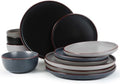 Famiware Mercury 12-Piece Stoneware Dinnerware Set, Multi-color