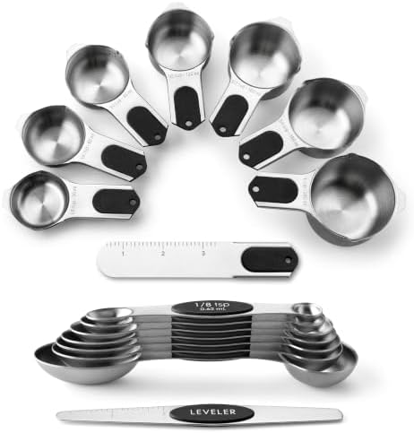 Spring Chef Magnetic Measuring Cups & Spoons Set of 15 with Levelers