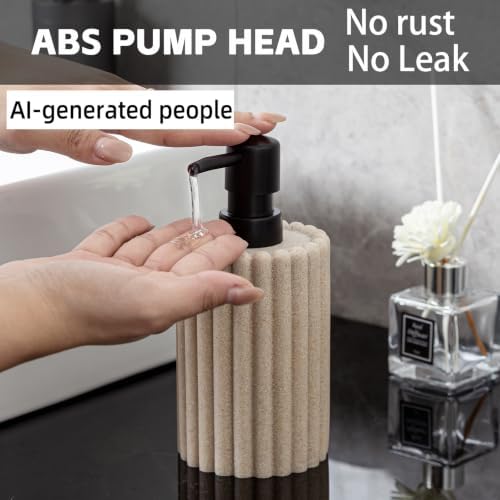 Soap Dispensers, 11.84 OZ, 2 PCS, Beige Sandstone Look