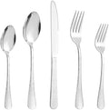20 Pcs Silver Silverware Set for 4, Food Grade Stainless Steel