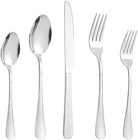 20 Pcs Silver Silverware Set for 4, Food Grade Stainless Steel