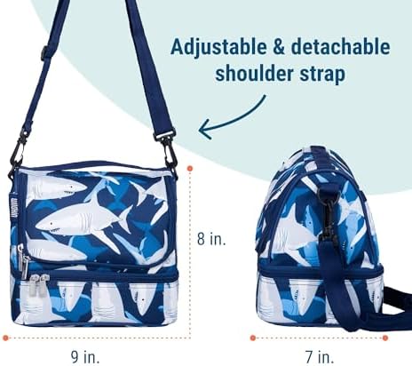Wildkin Two Compartment Lunch Bag, Sharks