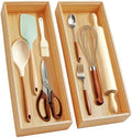 Bamboo Drawer Organizer Tray, 17" x 6", Stackable