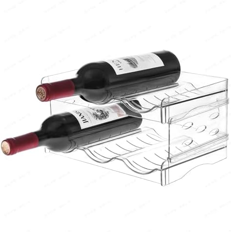 Wine Rack for Countertop, Fridge, Inside Cabinet, 2 Tier Plastic