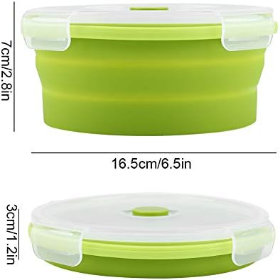 Silicone Food Storage Containers, 800ml Collapsible Bowl Silicone