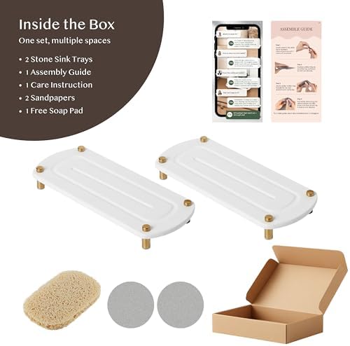2PCS Absorbing Stone Soap Tray, Diatomaceous Earth