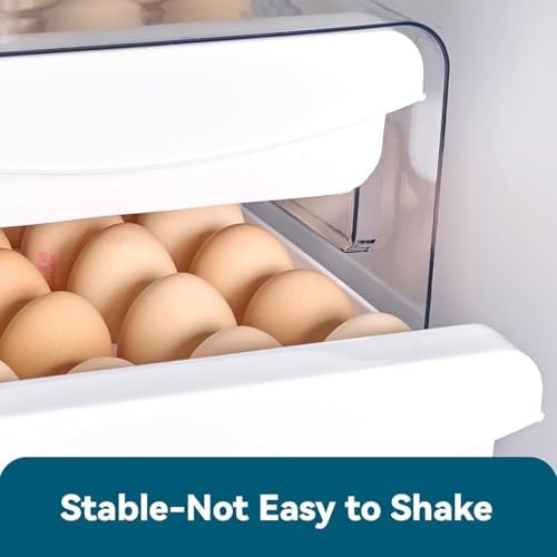 SYLAB Egg Holder for Refrigerator - 32 Eggs Capacity, 2-Tier Stackable