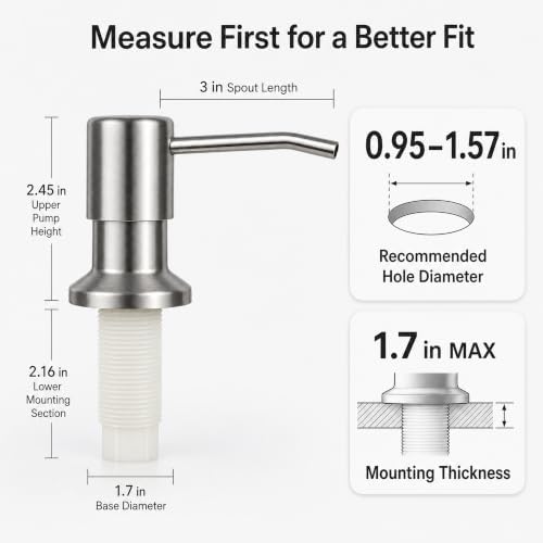 Kitchen Sink Soap Dispenser, 47-Inch Extension Tube Kit