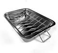 16" Premium Stainless Steel Roaster Pan Set with Baking & V-Shaped