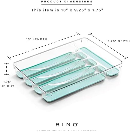 BINO 5-Slot Silverware Organizer for Drawer | Plastic Utensil
