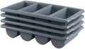 4 Pack Plastic Commercial Cutlery Bin, 4 Compartments