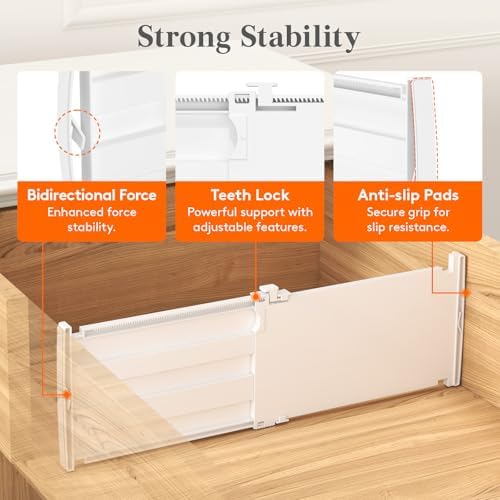 Lifewit 6" Tall Drawer Dividers, Adjustable Deep Drawer Organizer