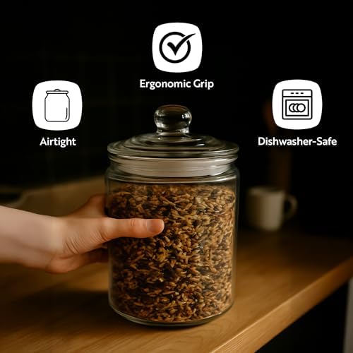 Restaurantware Glass Storage Container - 1 Case - 0.53 Gallon Airtight