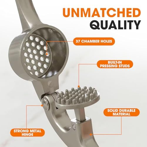 Cheer Collection Garlic Press, Stainless Steel
