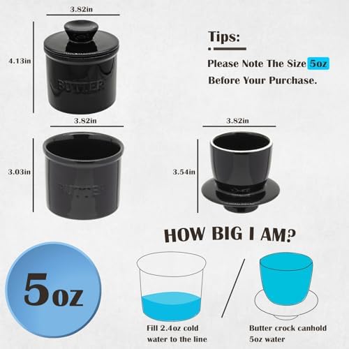 Ceramic Butter Crock, Airtight Butter Crock With Lid for Countertop