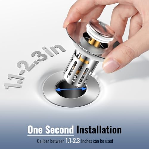 Heavy-Duty All-Metal Sink Stopper & Drain Strainer for Bathroom