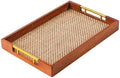 17.7x12in Wood Serving Tray with Handles Suitable for Coffee Tables