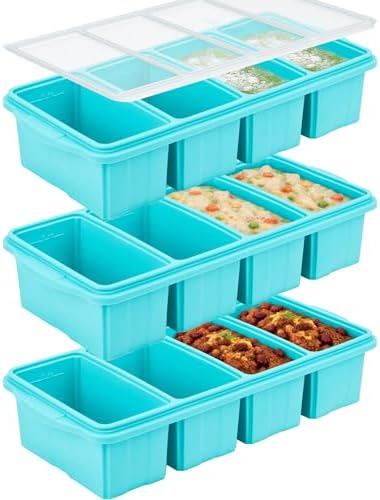 Silicone Freezer Tray with Lid, makes 12 perfect 1Cup portions cubes