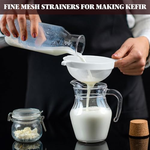 3 Pcs Fine Mesh Strainer Set, Plastic Nylon Sieve Colander for Kefir
