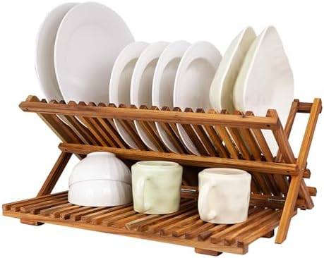 Utoplike Large Teak Dish Drying Rack