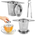 2Pcs Loose Leaf Tea Infuser with 1 Tong, Stainless Steel Loose Leaf