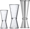 Double Clear Plastic and Stainless Steel Japanese Style Jigger
