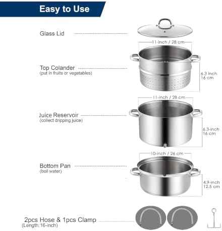 Cooks Standard Steam Juicer Pot 11 Quart Stainless Steel
