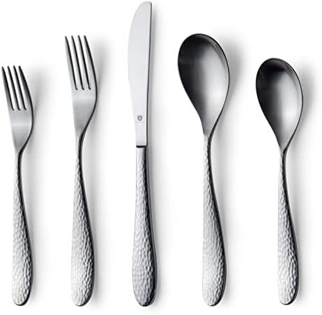 Danialli Matte Silverware Set, 18/10 Stainless Steel Satin Flatware