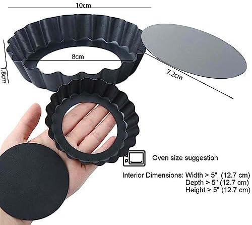 6pcs/set 4inch Tart Pan, Removable Bottom Mini Pie Muffin Cupcake Pans