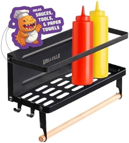 Grillzilla Magnetic Grill Caddy and Organizer, Black