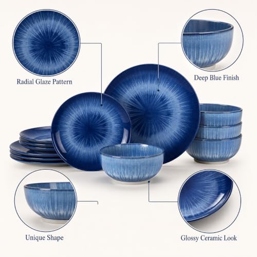 Sweejar Ceramic Dinnerware Service of 4,12 pcs Plate and Bowls for