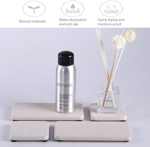 NiuYichee Set of 4 Diatomite Dish Soap Stone Trays