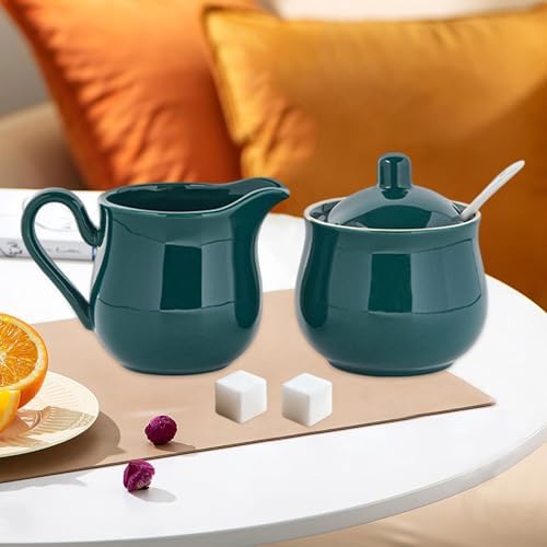 Ceramic Sugar Bowl Cream Pitcher Set Sugar and Cream Container Sturdy
