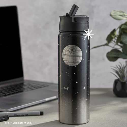 JoyJolt Stainless Steel 22 oz Star Wars Water Bottle with Straw Lid