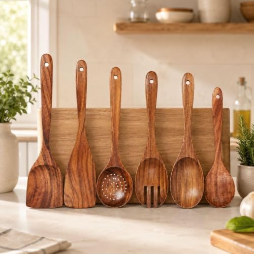 Teak Wooden Kitchen Utensil Set of 6