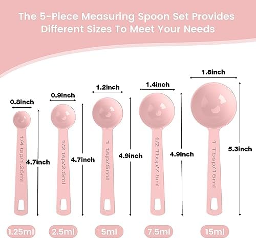 Stainless Steel Measuring Spoons Set of 5, Metal Measuring Cups and