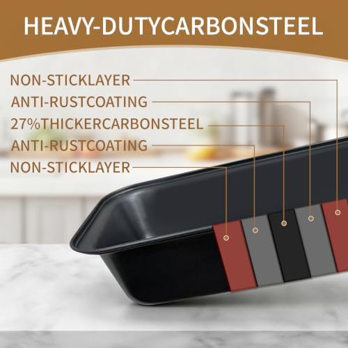 9 PCS Bakeware Sets, Baking Pans for Oven with Wider Grips, Baking Pan