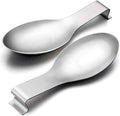E-far Spoon Rest Set of 2, Stainless Steel Spoon Ladle Holder Spatula