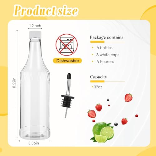 Dandat 12 Pcs 32oz Liquor Pour Spouts,Silver Bottle Pourer
