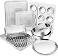 P&P CHEF 12-Piece Bakeware Set, Stainless Steel Baking Pans Set for