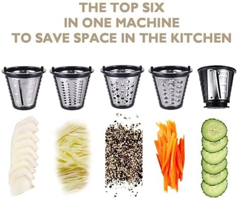 150W Electric Cheese Grater and Slicer Shredder, 5 Cones