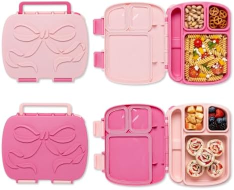 Paris Hilton Bento Style Lunch Box Set, 4-Compartment Stackable Lunch