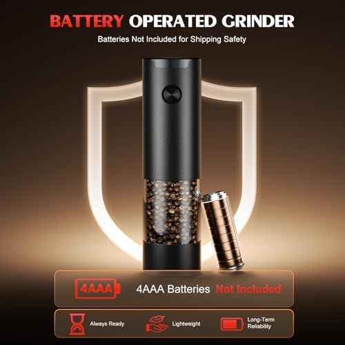 Electric Salt and Pepper Grinder Set Automatic Battery Pepper Mill